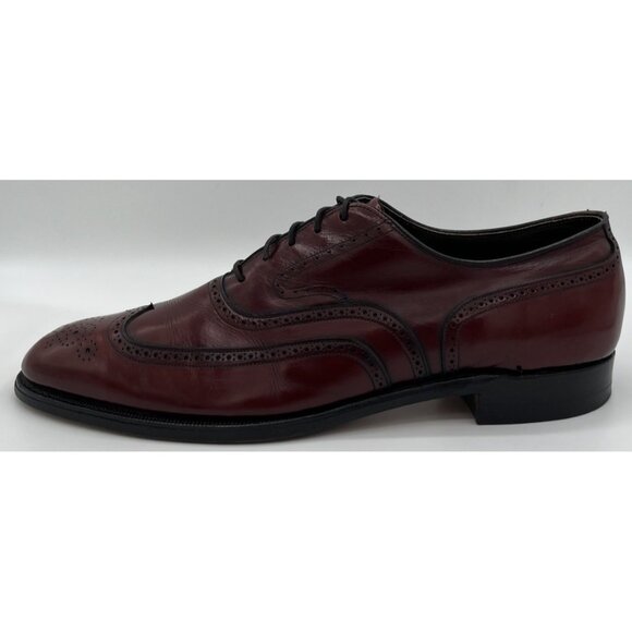 Vintage Johnston & Murphy Aristocraft Oxblood Shell Cordovan Wingtip Shoes 12AAA - Picture 5 of 12